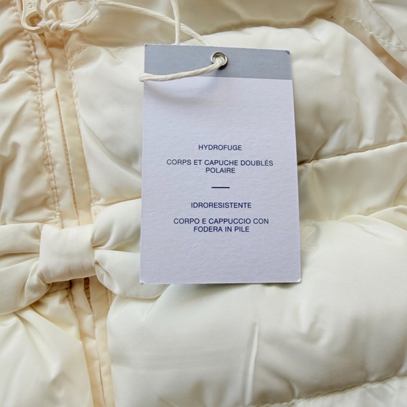 Baby GAP Off-White Hooded Puffer Jacket with Bow 0-6 months - Picture 5 of 11